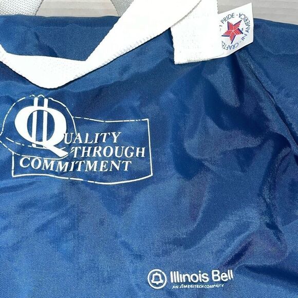 Vintage Illinois Bell Men's Duffel Bag‎ Medium Size Blue White Weekenders Travel - Picture 2 of 9